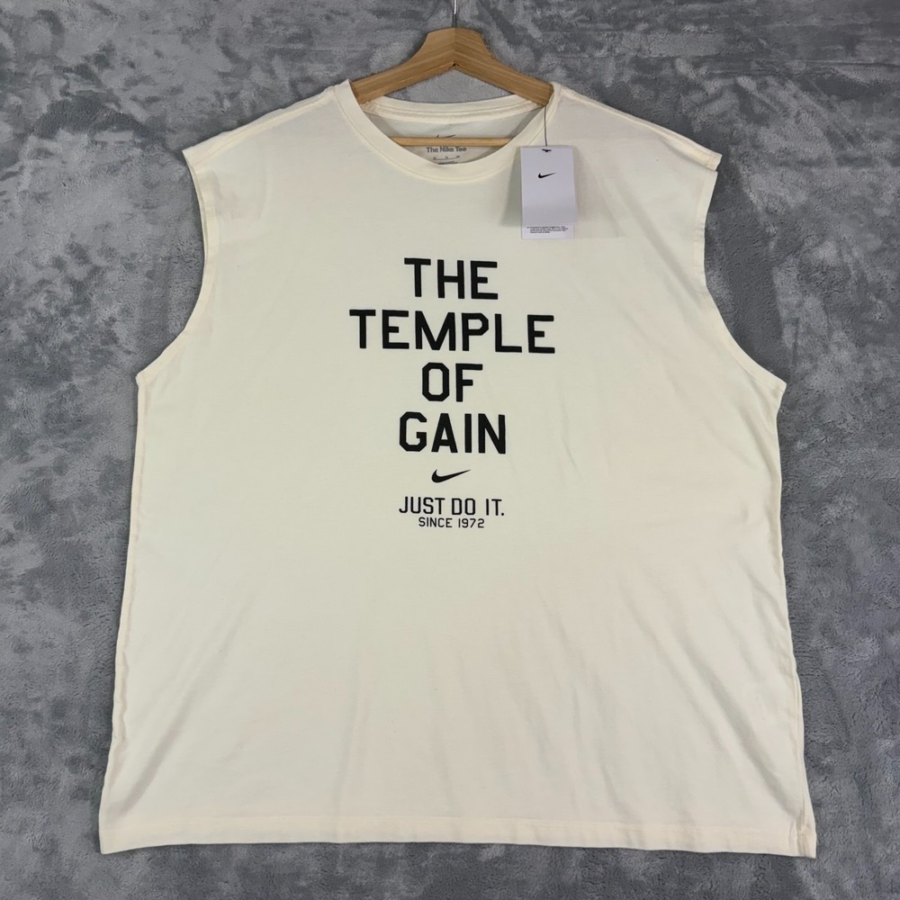 Nike Dri Fit The Temple Of Gain Sleeveless Training Shirt Men's Size XL NWT